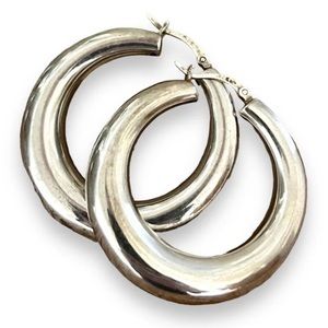 Vintage 925 Sterling Silver Hoop Earrings